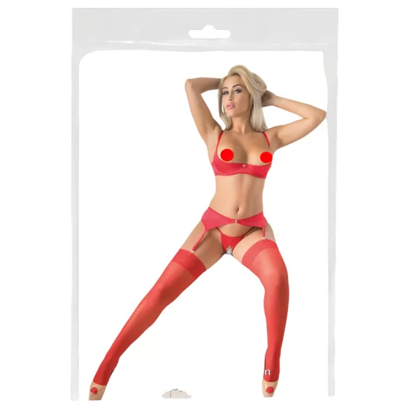 Cottelli - Medias de encaje - Rojo - 4/L