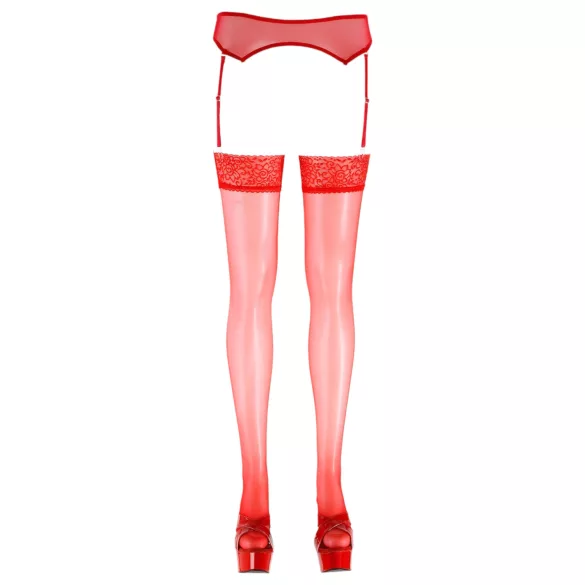 Cottelli - Medias de encaje - Rojo - 4/L