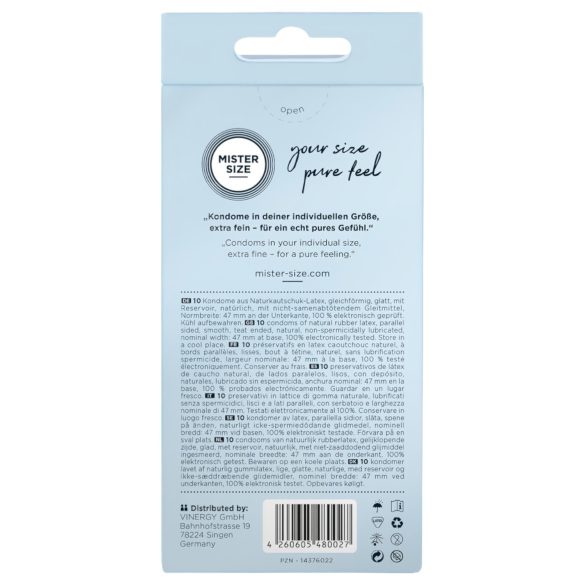 Mister Size - preservativo fino - 47mm - 10 unidades