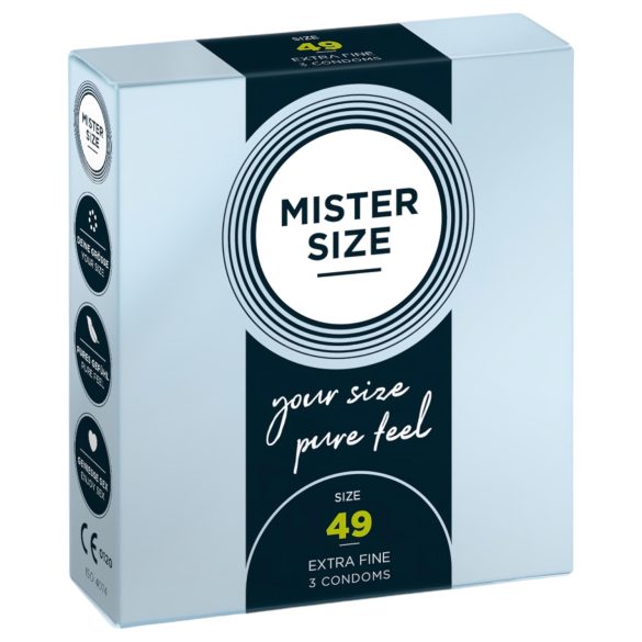Mister Size - preservativo fino - 49 mm - caja de 3 unidades
