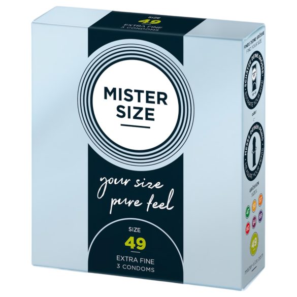 Mister Size - preservativo fino - 49 mm - caja de 3 unidades