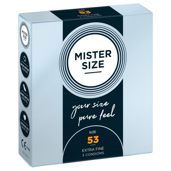 Mister Size - preservativo fino - 53mm - paquete de 3 unidades