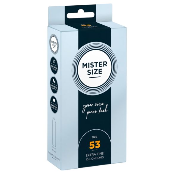 Mister Size - preservativo fino - 53 mm - paquete 10 unidades