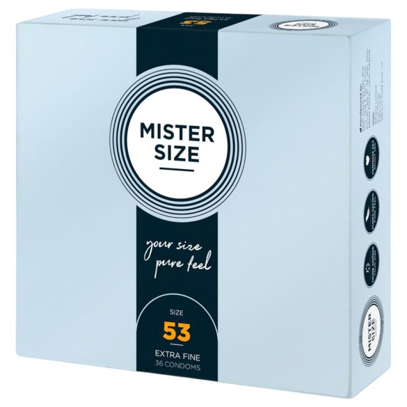 Mister Size preservativo ultra fino - 53mm (paquete de 36)