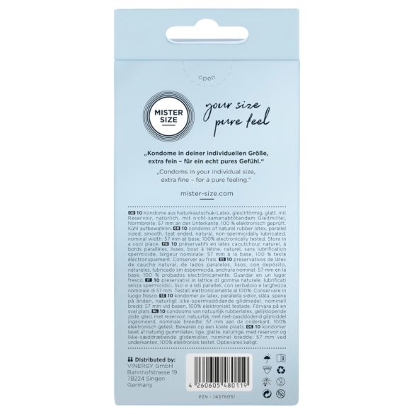 Mister Size - preservativo fino - 57 mm - paquete de 10