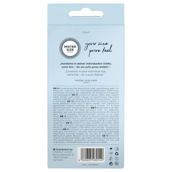 Mister Size - preservativo fino - 60 mm - 10 unidades