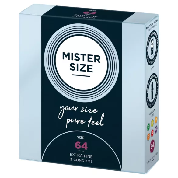 Mister Size - preservativo extrafino - 64mm - paquete de 3