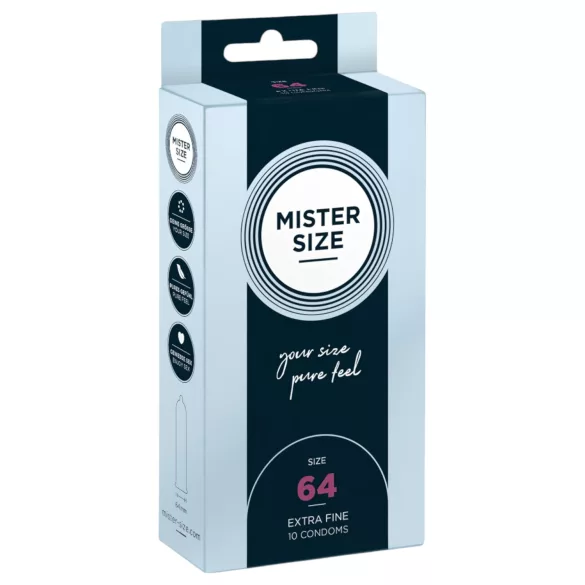Mister Size - preservativo fino - 64mm - caja de 10 unidades