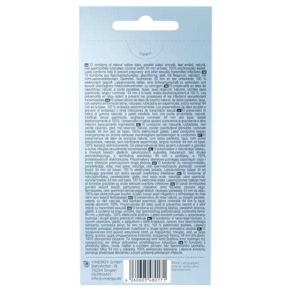 Mister Size - preservativo fino - 64mm - caja de 10 unidades