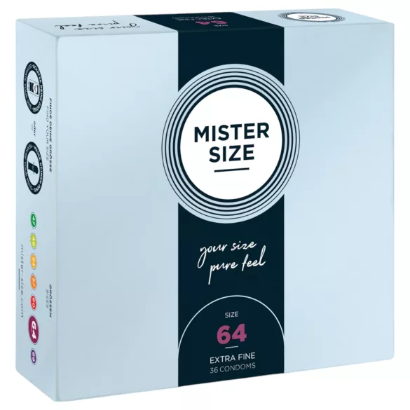 Mister Size - preservativo fino - 64 mm - caja 36 unidades
