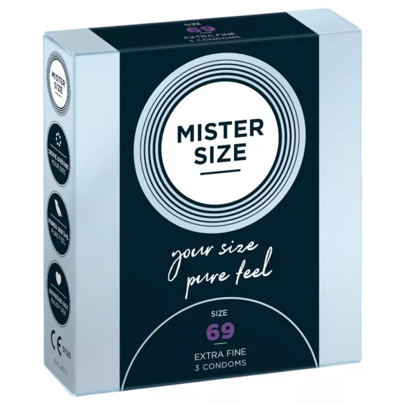 Mister Size - preservativo fino - 69mm - paquete de 3 unidades