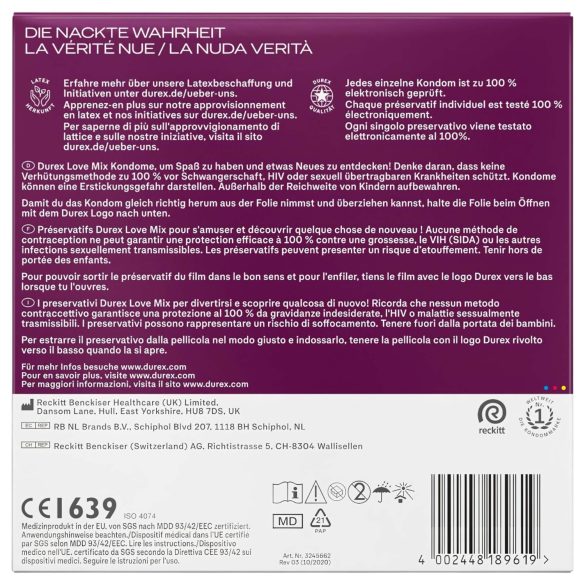 Durex Love Mix - preservativos surtidos - paquete 40 unidades