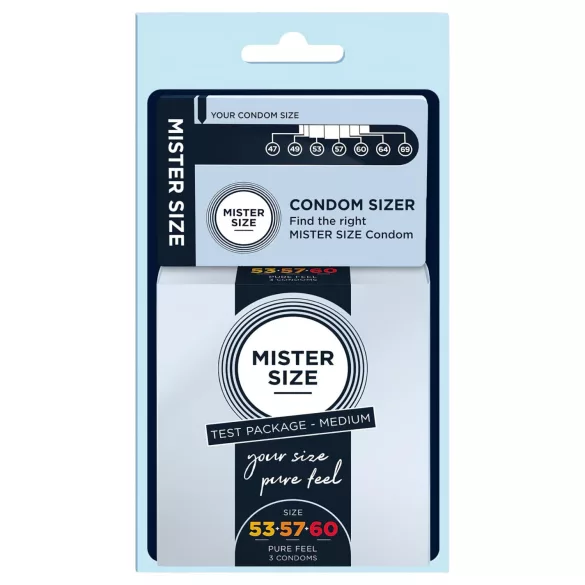 Mister Size - Preservativo kit de prueba con medidor pene - 3 unidades