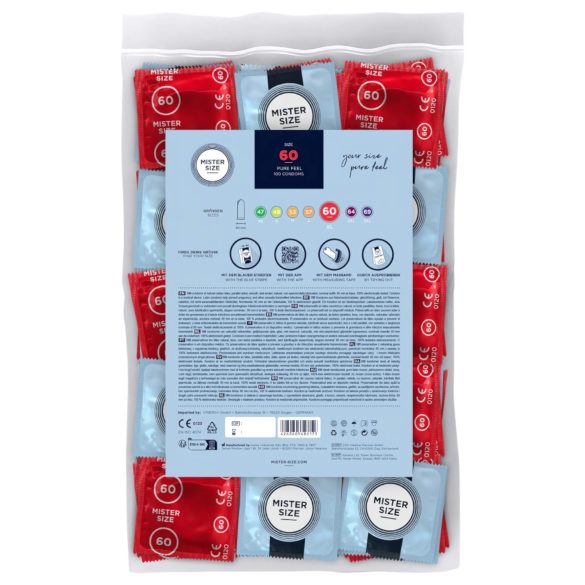 Mister Size - preservativo fino - 60 mm - caja 100 unidades