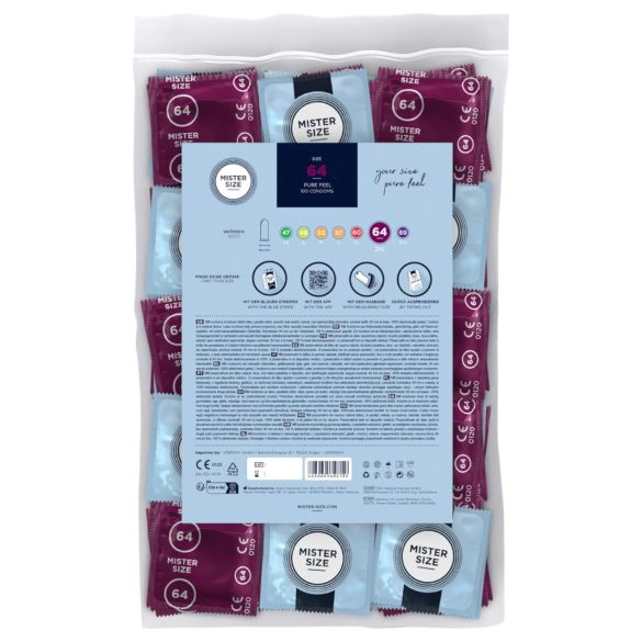 Mister Size - preservativo fino - 64mm - caja 100 unidades