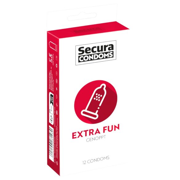 Secura Extra Fun - preservativo texturizado - 53mm - 12 unidades