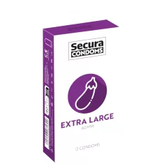   Secura Padlizsán - preservativo extra grande - 60mm - 12 unidades