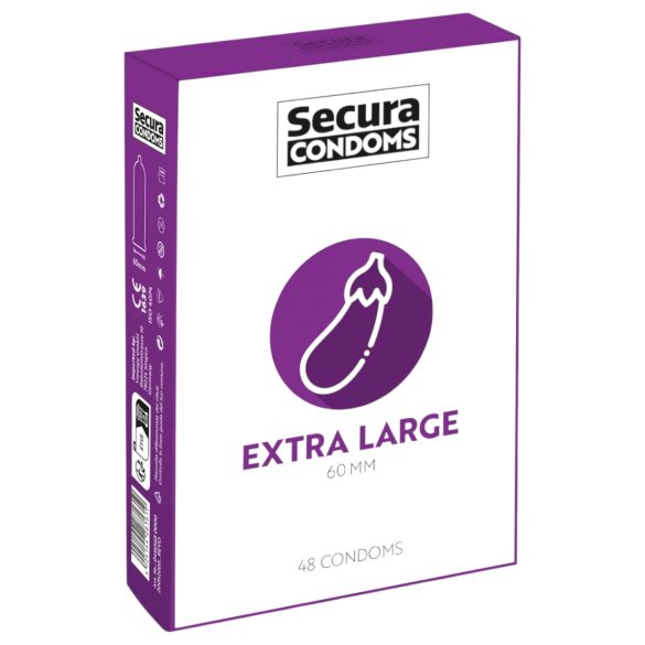 Secura Berenjena - condón extra grande 60mm (48ud)