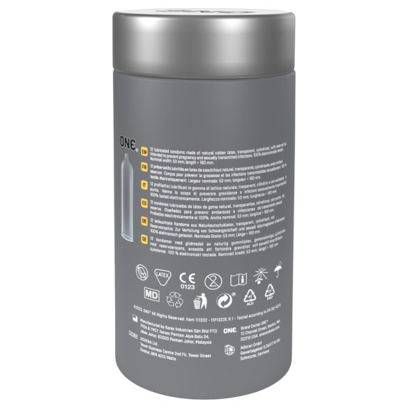 ONE - preservativo extrafino - látex - 12 unidades