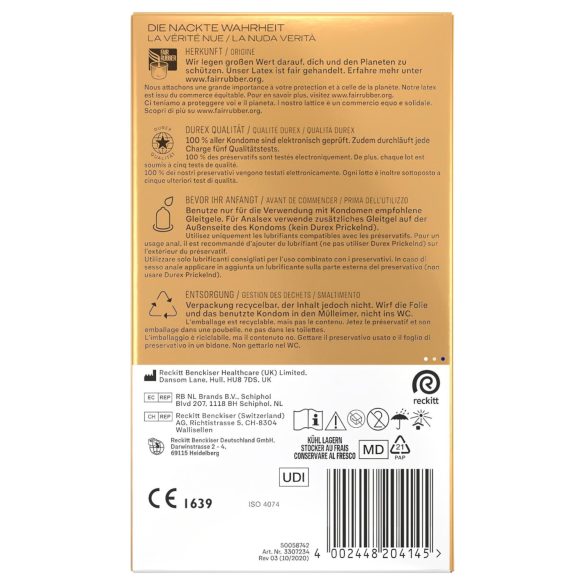 Durex Hautnah - preservativo extrafino - látex - caja 10 unidades