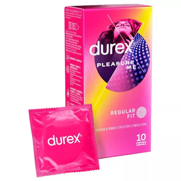 Durex Pleasure Me - preservativo texturizado con puntos y estrías - 10 unidades