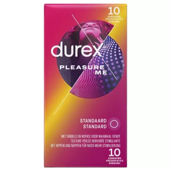 Durex Pleasure Me - preservativo texturizado con puntos y estrías - 10 unidades