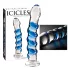 Icicles No. 5 - consolador de vidrio en espiral - transparente azul