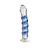 Icicles No. 5 - consolador de vidrio en espiral - transparente azul