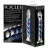 Icicles No. 5 - consolador de vidrio en espiral - transparente azul