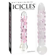 Icicles No. 7 - dildo de vidrio con texturas perladas