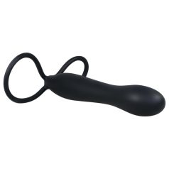   You2Toys - Dildo anal especial y anillo para pene - silicona negra