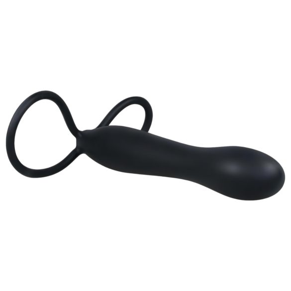 You2Toys - Dildo anal especial y anillo para pene - silicona negra