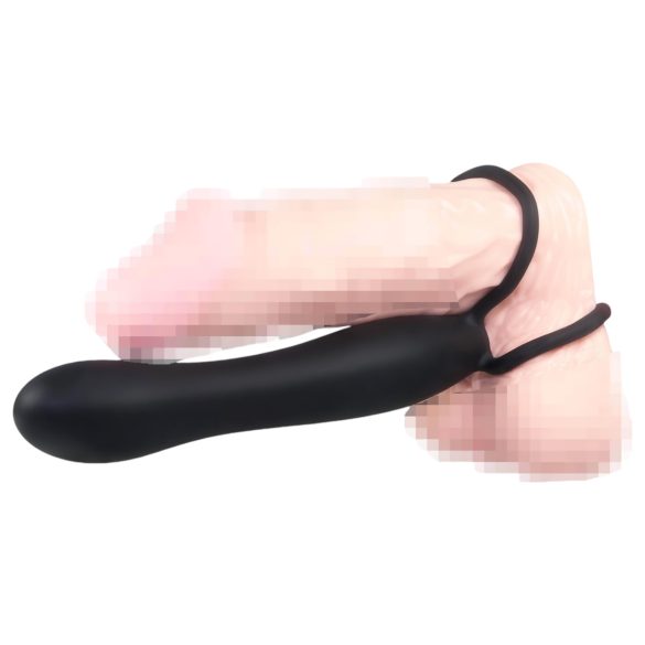 You2Toys - Dildo anal especial y anillo para pene - silicona negra