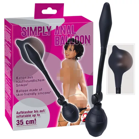 You2Toys - consolador anal inflable - silicona negra