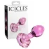 Icicles No. 48 - plug anal de vidrio con flores - color rosa