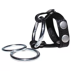 Bad Kitty - anillo para testículos y pene - cuero - negro