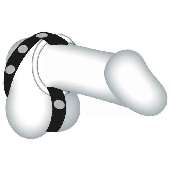 Bad Kitty - anillo para testículos y pene - cuero - negro