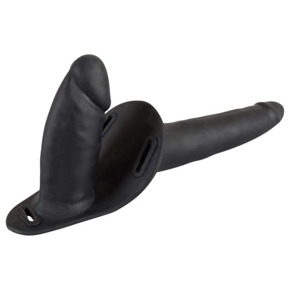You2Toys - Arnés con dildo doble - silicona negra
