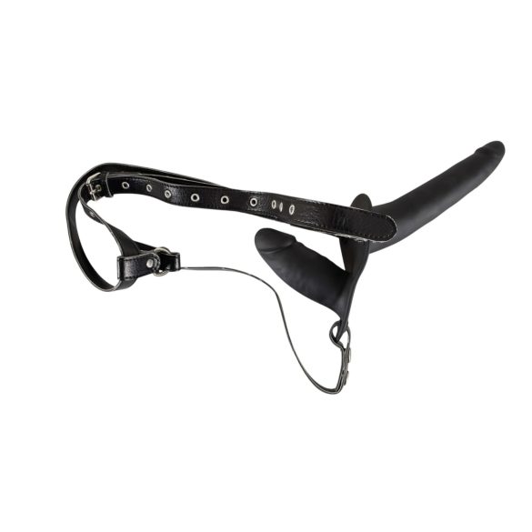 You2Toys - Arnés con dildo doble - silicona negra