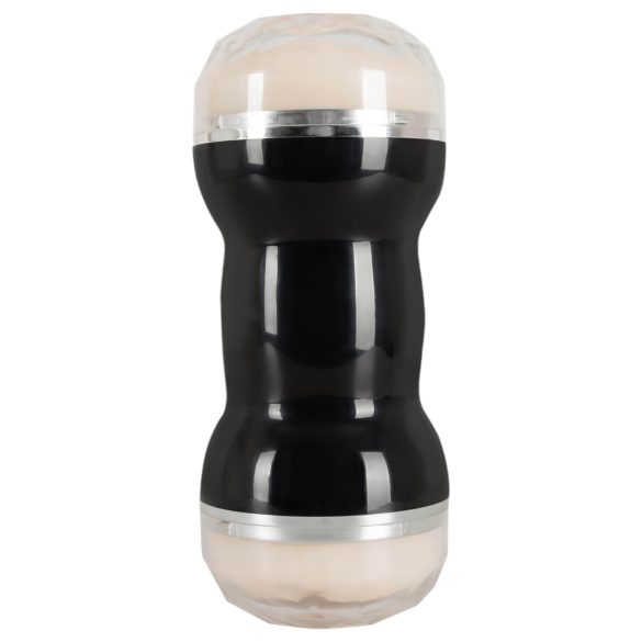 You2Toys - masturbador doble vaginal y anal - silicona negra