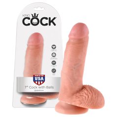   King Cock - consolador con testículos - realista 18 cm - color natural