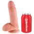 Dildo King Cock 18 cm con testículos - color natural