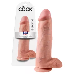   King Cock - consolador grande realista con testículos - 30 cm - color natural
