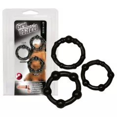   You2Toys - set de anillos para pene - silicona negra (3 unidades)