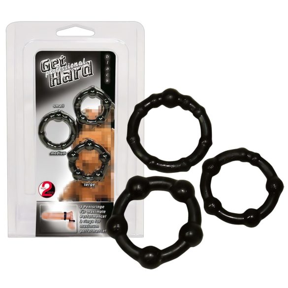 You2Toys - ¡Sé Firme! Set de Anillos para Pene - Negro (3 piezas)