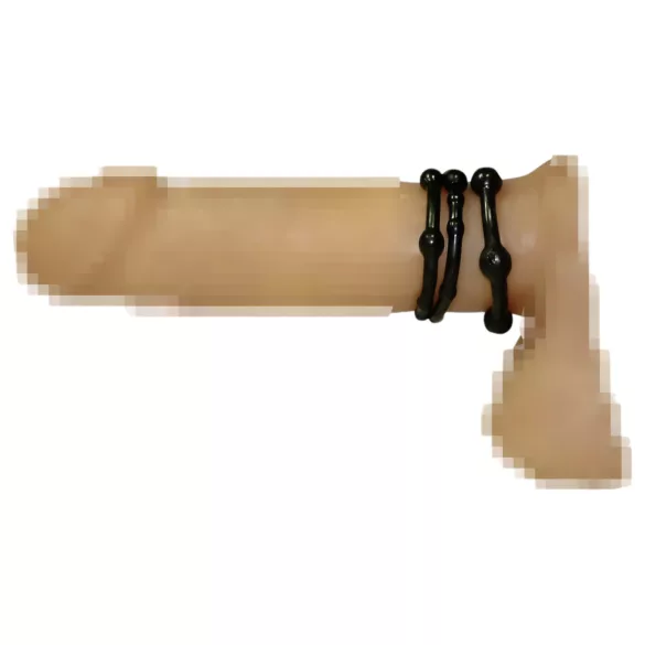 You2Toys - set de anillos para pene - silicona negra (3 unidades)