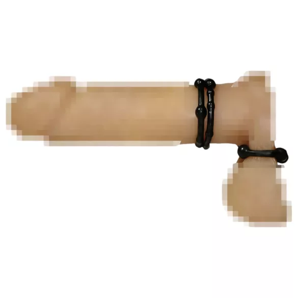 You2Toys - set de anillos para pene - silicona negra (3 unidades)