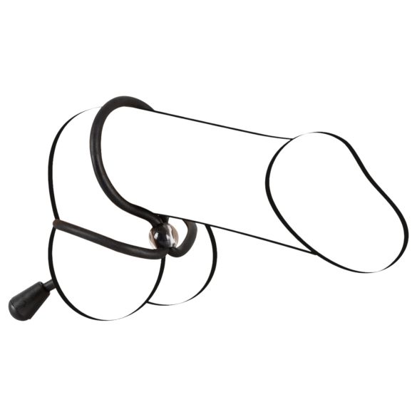 Bad Kitty - anillo pene y testículos de silicona (negro)