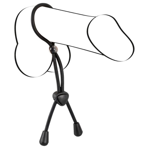 Bad Kitty - anillo pene y testículos de silicona (negro)