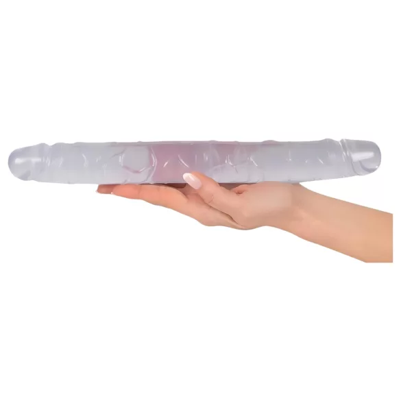 Kristály - consolador doble - vidrio - 34 cm